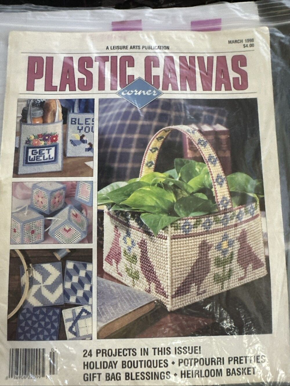 Plastic Canvas Magazine March 1998 Issue Vintage Craft Patterns Booklet OOP